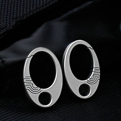 2PCS EDC Mini Titanium Carabiner Keychain Clip Quickly Release Key Chain Hook 07FC0E-D4 - KOEEK