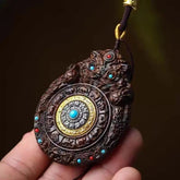 Agarwood Chinese Zodiac Guardian Amulet Pendant Peace Buckle Lion Car Hanging 07FC0E-D4 - KOEEK