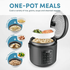 12-Cup (Cooked) Digital Rice and Grain Multi-Cooker Black 07FC0E-D4 - KOEEK