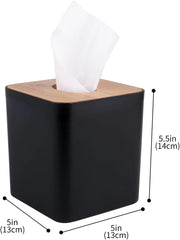 Tissuebox cover,tissue holder dimensions:5 inches × 5 inches × 5.4 inches(black) 07FC0E-D4 - KOEEK