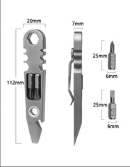 Titanium Alloy Pocket Pry Bar Ratchet Wheel Crowbar Outdoor Multi Tools EDC 07FC0E-D4 - KOEEK