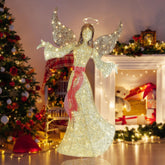Christmas Angel Decoration 5FT Outdoor Pre-Lit with 120 LED Lights Elegant Xmas 07FC0E-D4 - KOEEK