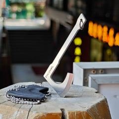 Mini Axe Hatchet Pocket Knife Camping Outdoor Hunting Tool Keychain EDC w Sheath 07FC0E-D4 - KOEEK