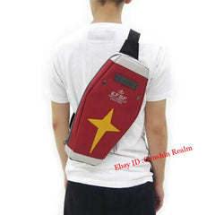 Gundam Shield Crossbody Bag Cosplay Anime Red Canvas Shoulder Bag Knapsack 07FC0E-D4 - KOEEK