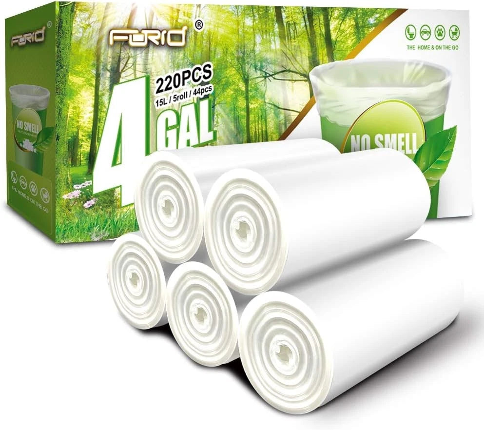 Small garbage bags - 4 gallon garbage bags, pack of 220 07FC0E-D4 - KOEEK