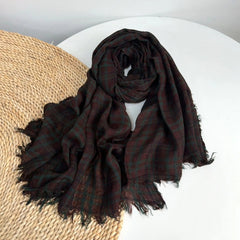 Mens soft Acrylic Wool Winter Scarf Red plaid Unisex Winter Autumn Neckerchief 07FC0E-D4 - KOEEK