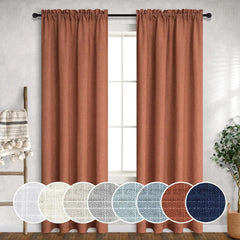 Terracotta curtains, 84 inches long, 2 panels, dimensions: 52 x 84 inches 07FC0E-D4 - KOEEK