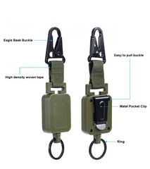 2PCS EDC Outdoor Telescopic Keychain Ring Buckle Anti-theft Backpack Carabiners 07FC0E-D4 - KOEEK
