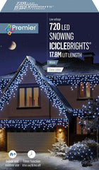 Premier 720 LED Snowing Icicles Multi-Action Christmas Lights with Timer - WHITE PREMIER - KOEEK