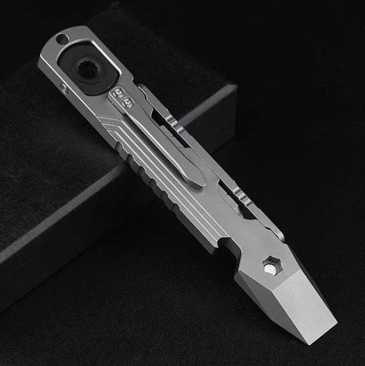 Hot Titanium Alloy Pocket Pry Bar Crowbar Opener Outdoor Camping Multi EDC Tools 07FC0E-D4 - KOEEK