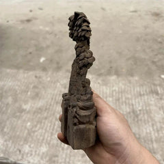 19cm Vietnamese Agarwood Carved Laughing Maitreya Buddha Statue Home Decor 07FC0E-D4 - KOEEK