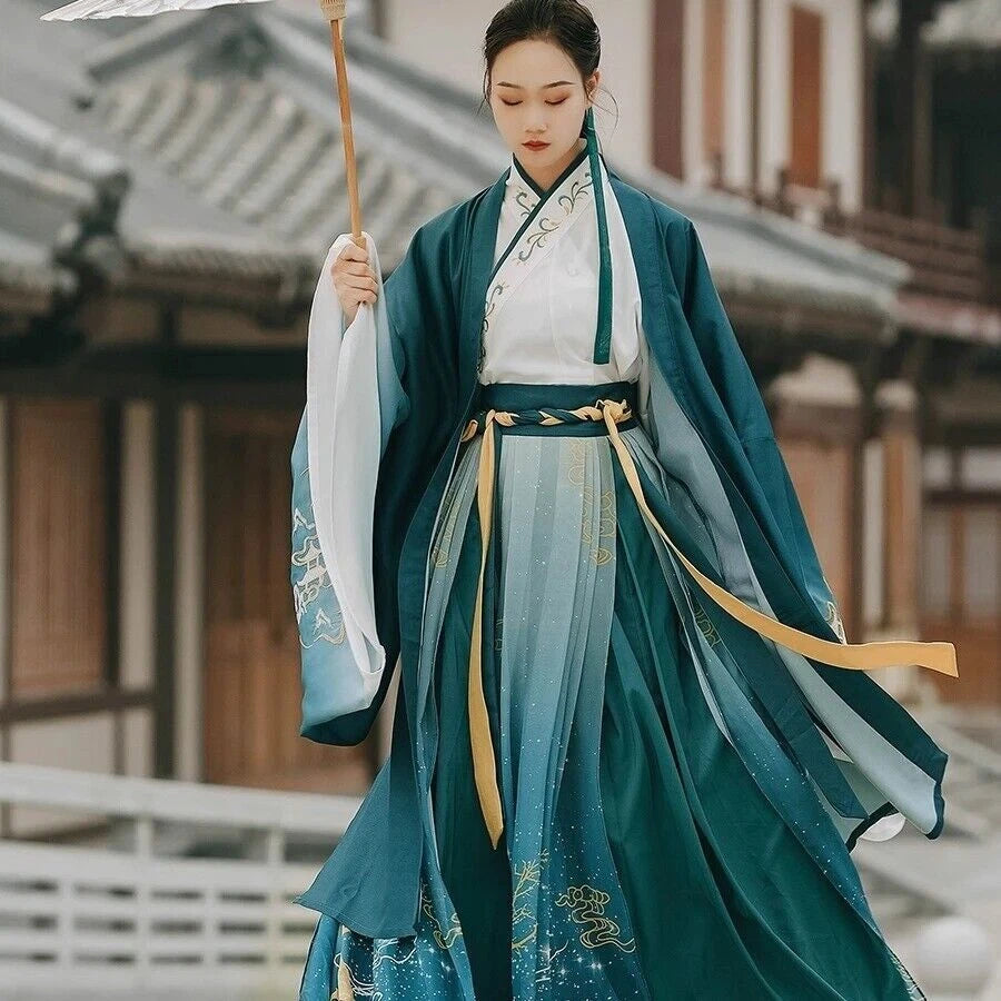 Chinese Ancient Hanfu Costume Women Clothes Traditional Tang Dynasty Folk Dance 07FC0E-D4 - KOEEK