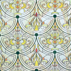 3D painted glass window film, dimensions: 17.5 inches × 47.24 inches 07FC0E-D4 - KOEEK