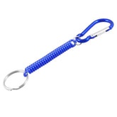 Carabiner Hook Blue Spring Elastic Coil Keychain Key Chain Strap Rope 5.1" 07FC0E-D4 - KOEEK