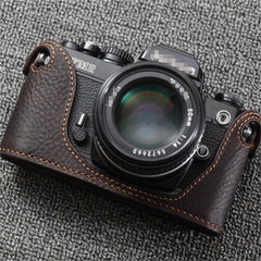 Leather Handmade Half Case Protector Cover For Nikon FM2 FE2 Camera 07FC0E-D4 - KOEEK