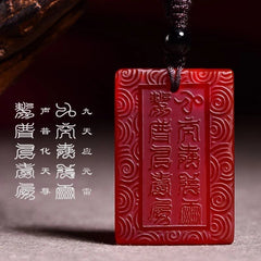 Red Agate Style Taoist Leisheng Puhua Heavenly Lord Pendant Amulet Charm 07FC0E-D4 - KOEEK