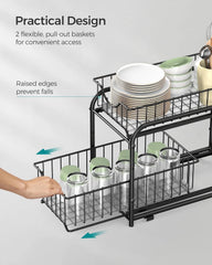 2-Tier Pull Out Cabinet Organizers, Under Sink Organizer, Bathroom Organizer
