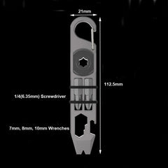 Titanium Alloy Carabiner Pocket Pry Bar Crowbar Multi EDC Tools Opener 07FC0E-D4 - KOEEK