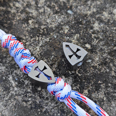 EDC Titanium Alloy Cross Mark Knife Bead Parachute Cord Pendant DIY Accessories 07FC0E-D4 - KOEEK