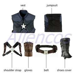 Avengers Endgame Captain America Ver 2 Costume Steve Rogers Cosplay Suit Boots 07FC0E-D4 - KOEEK