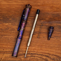EDC Titanium Alloy Meteorite Pattern Pocket Ballpoint Pen Spinner Toy 5 Refills 07FC0E-D4 - KOEEK
