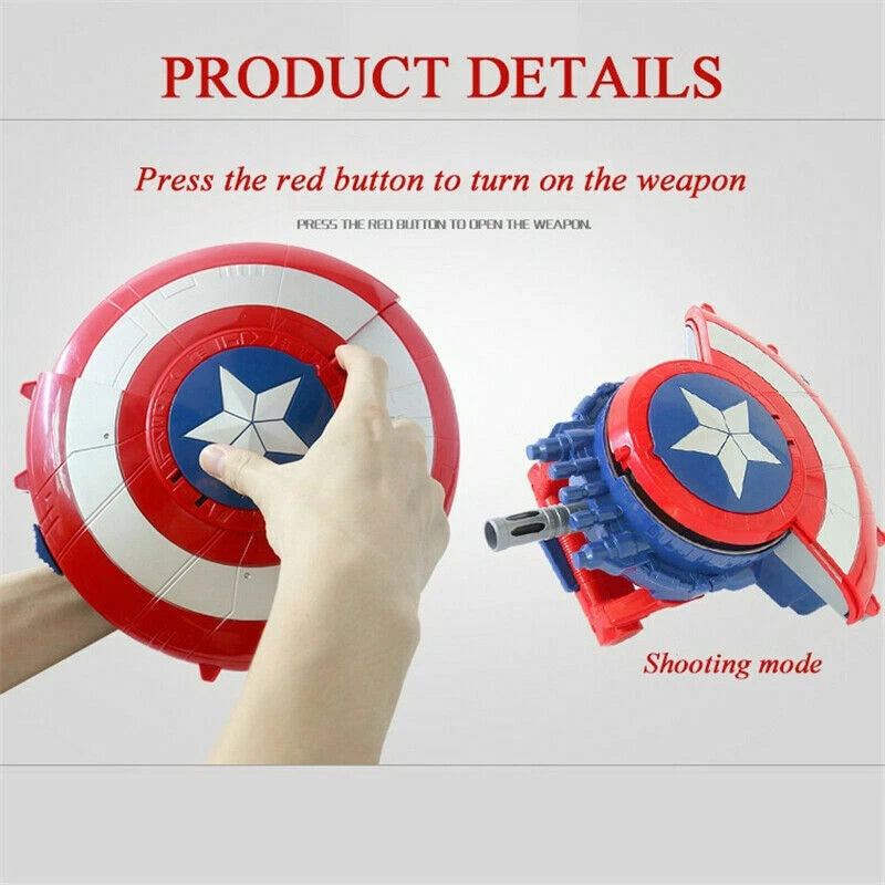 Marvel Cosplay Captain America M416 Electric Shield Soft Bullet Launcher Kid Toy 07FC0E-D4 - KOEEK