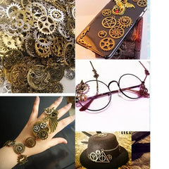 100g Clock Gears Clock Parts Gold Metal Gears Steampunk Gears Assorted Gears 07FC0E-D4 - KOEEK