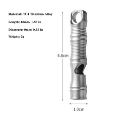 Mini Titanium Alloy Whistle Necklace Lanyard DIY EDC Survival Key chain EDC Tool 07FC0E-D4 - KOEEK