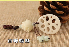Handmade Lotus Keychain Chinese Style Car Keychain Bag Charm Unisex 07FC0E-D4 - KOEEK
