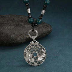 Vintage Hollow Lotus Koi Pendant Necklace Sweater Chain For Women 07FC0E-D4 - KOEEK