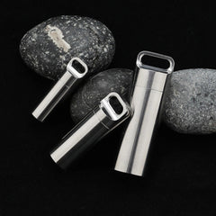 EDC Titanium Multi Tools Waterproof Portable Medicine Bottle Key Pendant Box Set 07FC0E-D4 - KOEEK