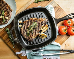 Cast Iron Square Grill Pan, Pre-Seasoned, 10.5-inch 07FC0E-D4 - KOEEK