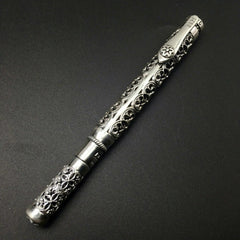 S925 Silver High Quality Ballpoint Pen EDC Tactical Signature Pen Gift 07FC0E-D4 - KOEEK
