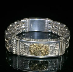 Men's 925 Silver - plating Bracelet. Length 8.6 inches Gift 07FC0E-D4 - KOEEK