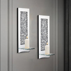 Crystal Diamond Wall Candle Holder Set (2 pieces) 07FC0E-D4 - KOEEK