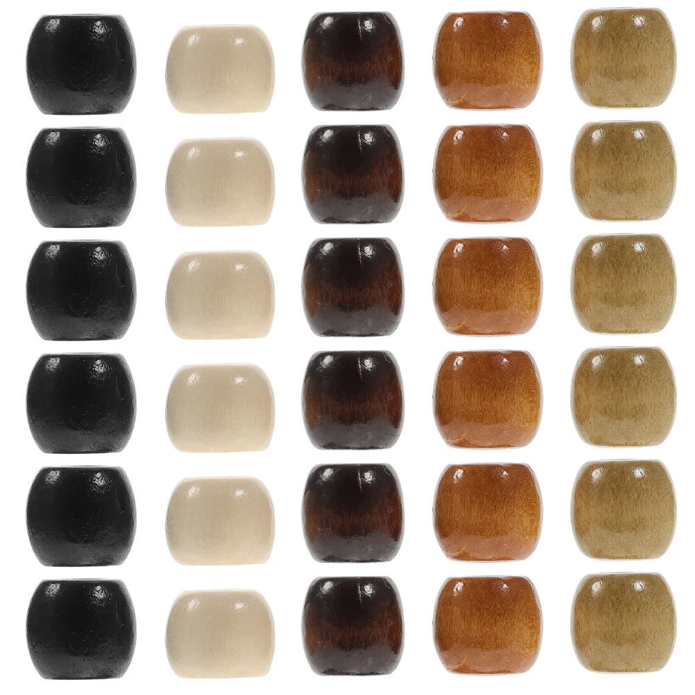 400Pcs Wooden Beads Bracelet Making Square Spacers Wreath Bulk Large Hole 07FC0E-D4 - KOEEK