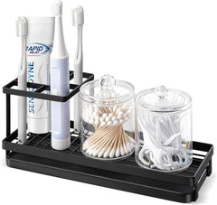 Toothbrush Holders Bathrooms,4 Slots Rustproof Metal Tooth Brushing Organizer 07FC0E-D4 - KOEEK