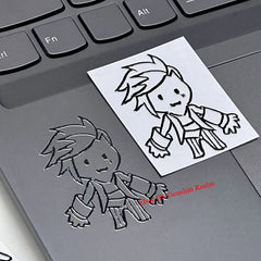 2Pcs Anime Arcane:League of Legends Jinx Waterproof Metal Stickers Decor Gift 07FC0E-D4 - KOEEK