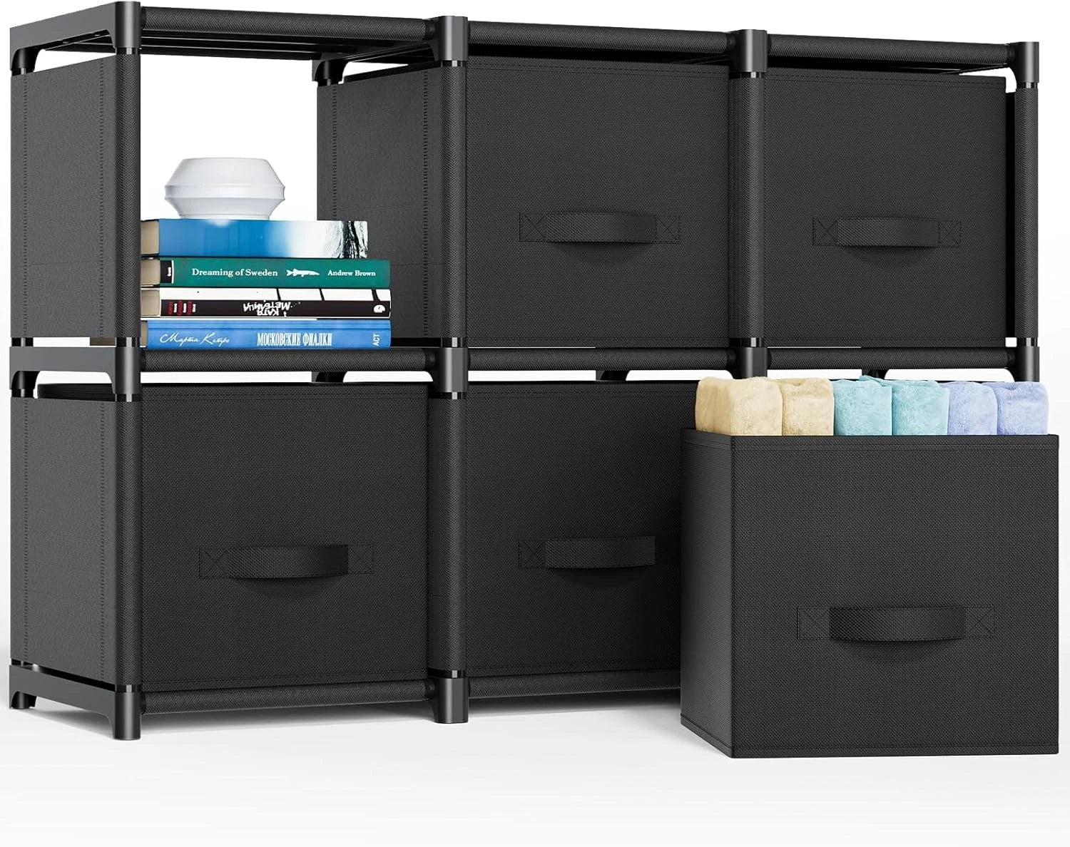6 Cube Storage Rack, Wardrobe Storage Rack, and Storage Shelf 07FC0E-D4 - KOEEK