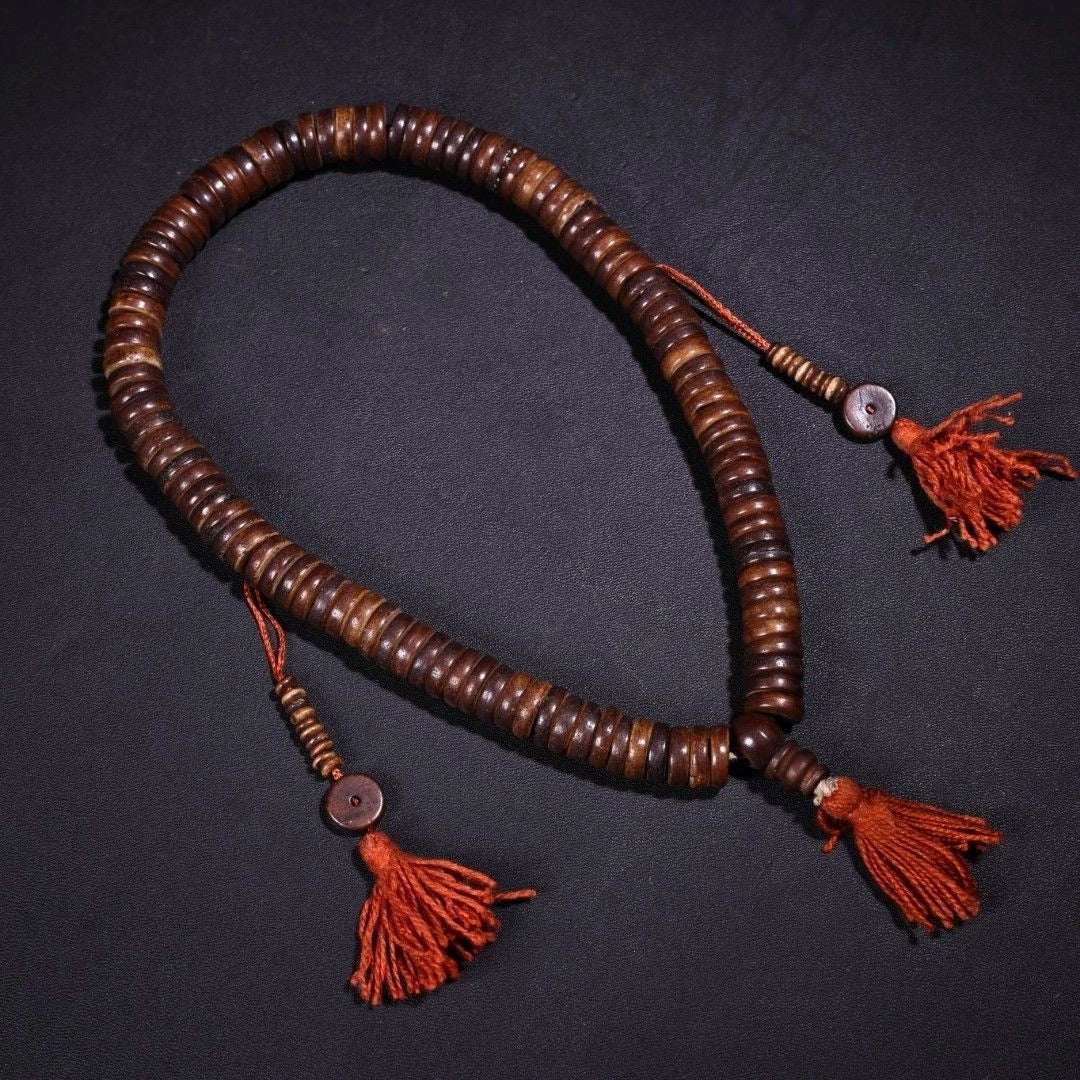 Tibetan 108 Beads Mala Bracelet 10mm Buddhist Prayer Bead Necklace Vintage 07FC0E-D4 - KOEEK
