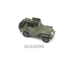 1:72 Scale US Army Willys MB & Bazooka Launcher Green Color Plastic Model 07FC0E-D4 - KOEEK