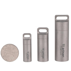 Titanium Pill Case Portable Keychain Waterproof Pill Holder Container Organizer 07FC0E-D4 - KOEEK