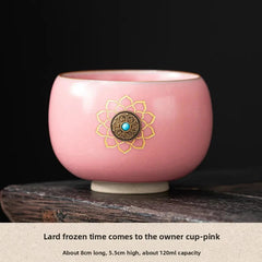 120ml Ceramic Ru Kiln Tea Drinking Cup Crackle Glaze Master Cup Kung Fu Tea Set 07FC0E-D4 - KOEEK