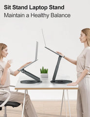 Telescopic Laptop Stand for Desk with 360° Swivel Base, Height Adjustable
