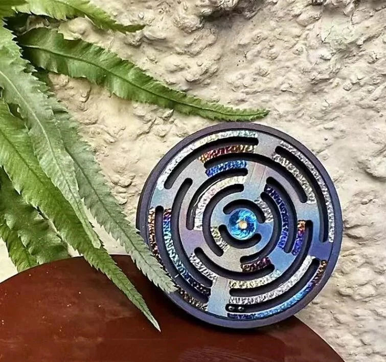Titanium Alloy Maze Spinning Top Coin Hand Spinner Anti Stress EDC Fidget Toy 07FC0E-D4 - KOEEK