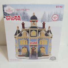 !! Marines Toys For Tots Holiday Time Christmas Village Light Up House 2023 HOLIDAY TIME - KOEEK