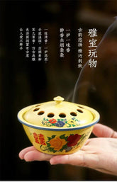 Ceramic Incense Burner Retro Aromatherapy Holder Vintage Desk Decor Coil 07FC0E-D4 - KOEEK