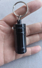 Premium Aluminum Waterproof Medication Pill Container Box Key Chain With Spoon 07FC0E-D4 - KOEEK