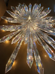 GE 50 Light Large Crystal Style Star Snowflake Christmas Tree Topper Big 14" wBX GE - KOEEK