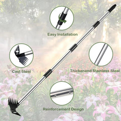 Weed Puller Tool with Long Handle -60" Manual Weeder Remover Tool,Hand Weed Rake 07FC0E-D4 - KOEEK